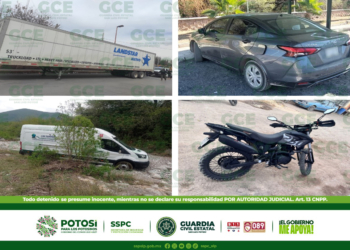 CUATRO VEHÍCULOS CON REPORTE DE ROBO SON ASEGURADOS POR GUARDIA CIVIL ESTATAL