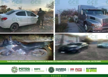GUARDIA CIVIL ESTATAL RECUPERA CUATRO VEHÍCULOS CON REPORTE DE ROBO