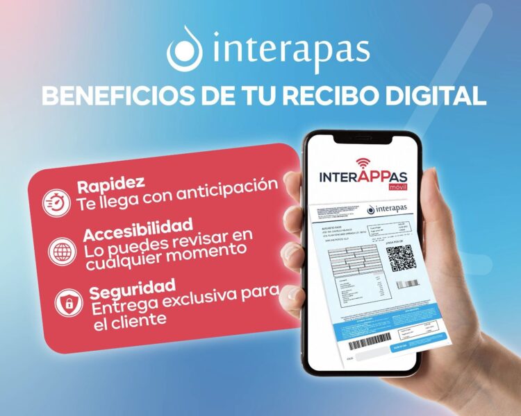 Aumenta preferencia por el recibo digital de Interapas