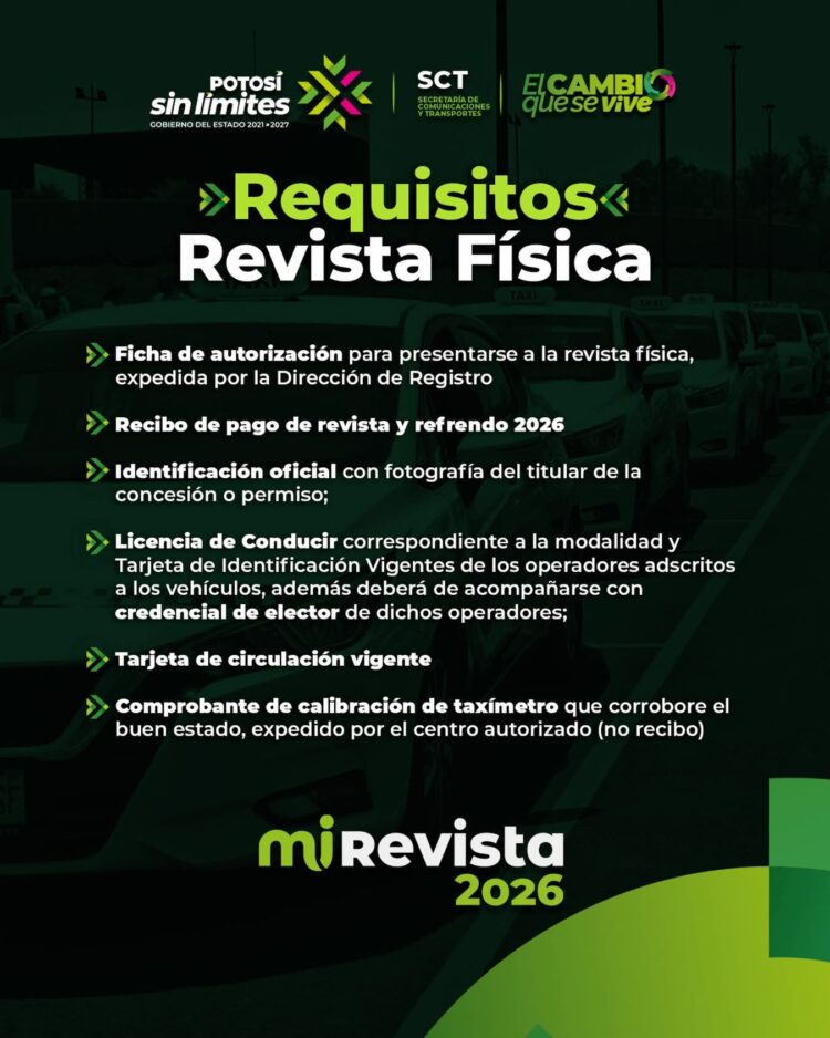 GOBIERNO ESTATAL INICIA REVISTA FÍSICA 2026 PARA FORTALECER TRANSPORTE SEGURO