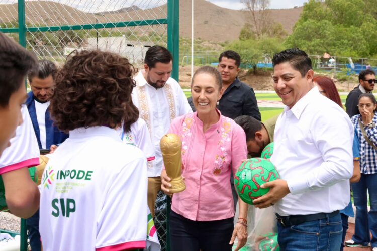 RICARDO GALLARDO Y CLAUDIA SHEINBAUM IMPULSAN INFRAESTRUCTURA DEPORTIVA EN SANTA MARÍA DEL RÍO