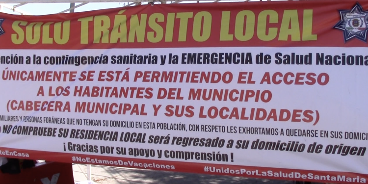 Santa Maria del Rio coloca cerco sanitario para evitar contagios por gente foranea