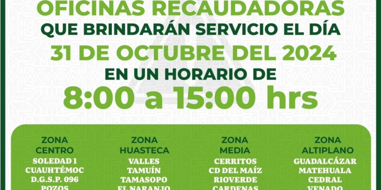 RECAUDADORAS OPERARÁN DURANTE CELEBRACIONES POR DÍA DE MUERTOS
