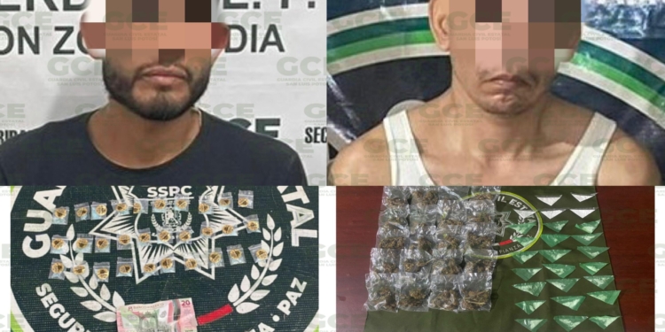 GUARDIA CIVIL ESTATAL DETIENE A DOS PRESUNTOS NARCOMENUDISTAS CON 80 DOSIS DE DROGA