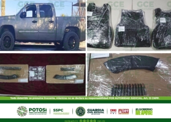 GUARDIA CIVIL ESTATAL ASEGURA EQUIPO TÁCTICO Y CARTUCHOS ÚTILES EN VEHÍCULO DE SUPUESTA CÉLULA CRIMINAL