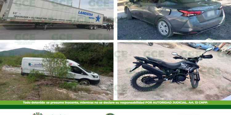 CUATRO VEHÍCULOS CON REPORTE DE ROBO SON ASEGURADOS POR GUARDIA CIVIL ESTATAL