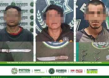 AGENTES DE LA GUARDIA CIVIL ESTATAL DETUVIERON A TRES PERSONAS POR LLEVAR CONSIGO ARMAS PROHIBIDAS