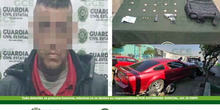 TRAS OPERATIVO EN LA COLONIA INDUSTRIAL AVIACIÓN, GUARDIA CIVIL ESTATAL CAPTURA A PRESUNTO CON ARMA DE FUEGO
