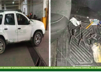 GUARDIA CIVIL ESTATAL ASEGURA VEHÍCULO EN CUYO INTERIOR HABÍA “PONCHA LLANTAS”