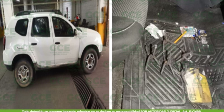 GUARDIA CIVIL ESTATAL ASEGURA VEHÍCULO EN CUYO INTERIOR HABÍA “PONCHA LLANTAS”