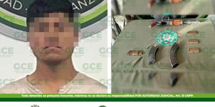 GUARDIA CIVIL ESTATAL, SEDENA Y GUARDIA NACIONAL DETUVIERON A UN HOMBRE ARMADO CON UN FUSIL DE ASALTO