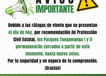 POR RÁFAGAS DE VIENTO, GOBIERNO ESTATAL CIERRA PARQUES TANGAMANGA