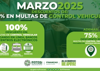 SEFIN ANUNCIA DESCUENTOS EN MULTAS DE CONTROL VEHICULAR DURANTE MARZO
