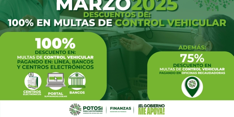 SEFIN ANUNCIA DESCUENTOS EN MULTAS DE CONTROL VEHICULAR DURANTE MARZO