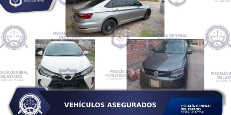 POLICÍA INVESTIGADORA DE FGESLP RECUPERA TRES VEHÍCULOS CON REPORTE DE ROBO
