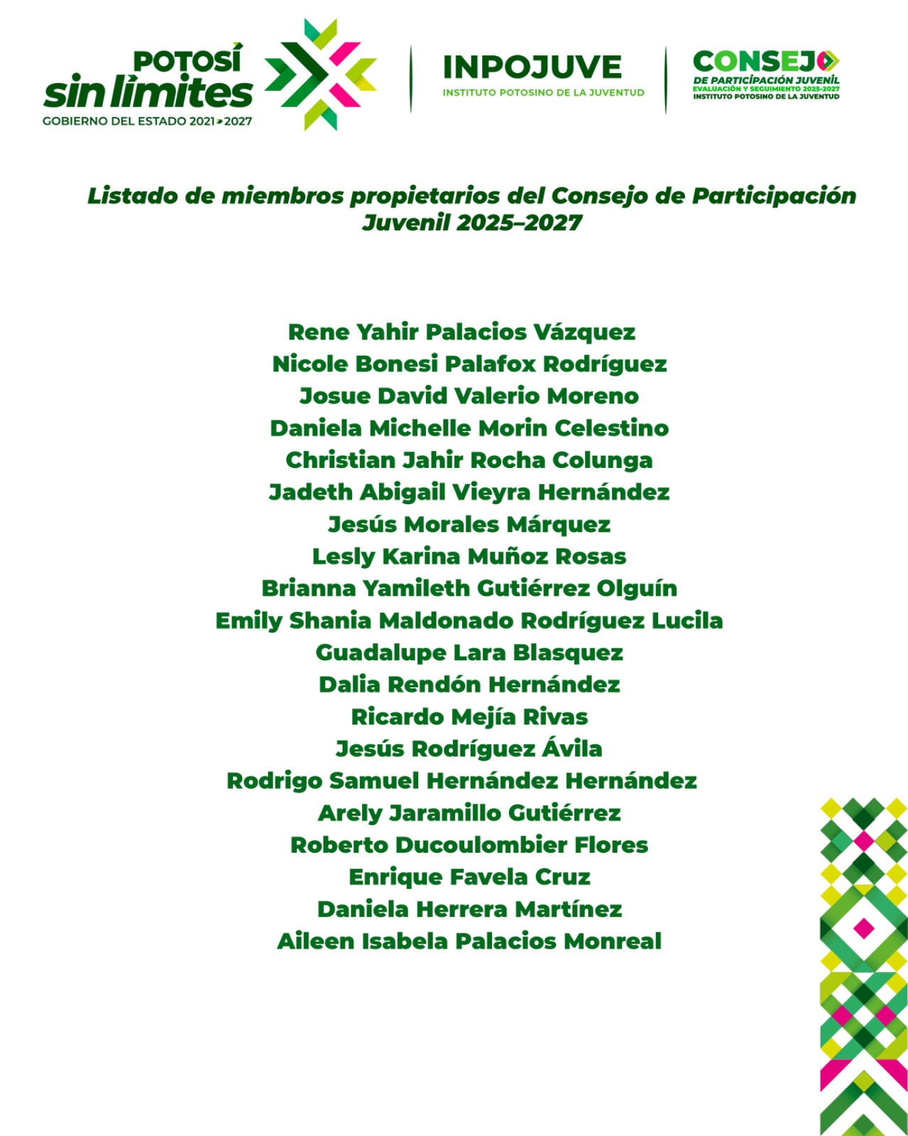 PRESENTAN NUEVO CONSEJO DE PARTICIPACIÓN JUVENIL