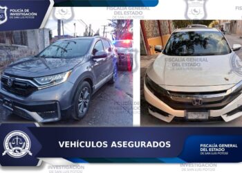 FISCALÍA POTOSINA RECUPERA DOS VEHÍCULOS CON REPORTE DE ROBO VIGENTE