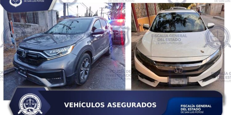 FISCALÍA POTOSINA RECUPERA DOS VEHÍCULOS CON REPORTE DE ROBO VIGENTE