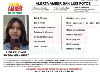 *FGESLP INICIA ALERTA AMBER PARA LOCALIZAR A ADOLESCENTE DE 13 AÑOS EN SAN MARTÍN CHALCHICUAUTLA*