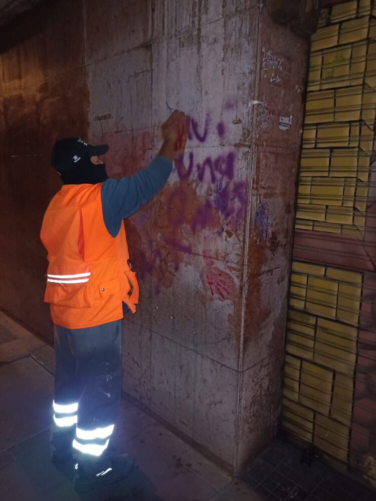 Continúan las acciones del Gobierno Municipal contra el grafiti en el Centro Histórico