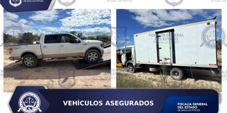 POLICÍA DE INVESTIGACIÓN ASEGURA DOS VEHÍCULOS CON REPORTE DE ROBO EN LA ZONA METROPOLITANA DE SLP