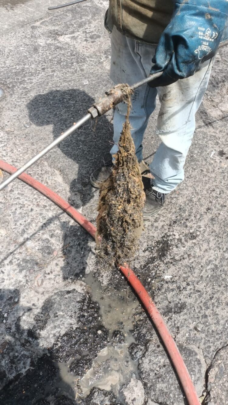Tapones de grasa impedían correcto funcionamiento de drenaje del mercado República