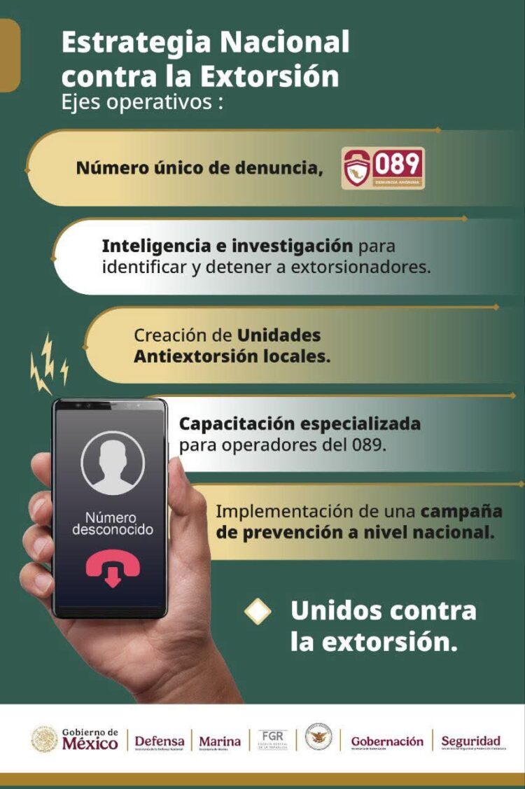 DENUNCIAR AL 089 AYUDA A COMBATIR LA EXTORSIÓN