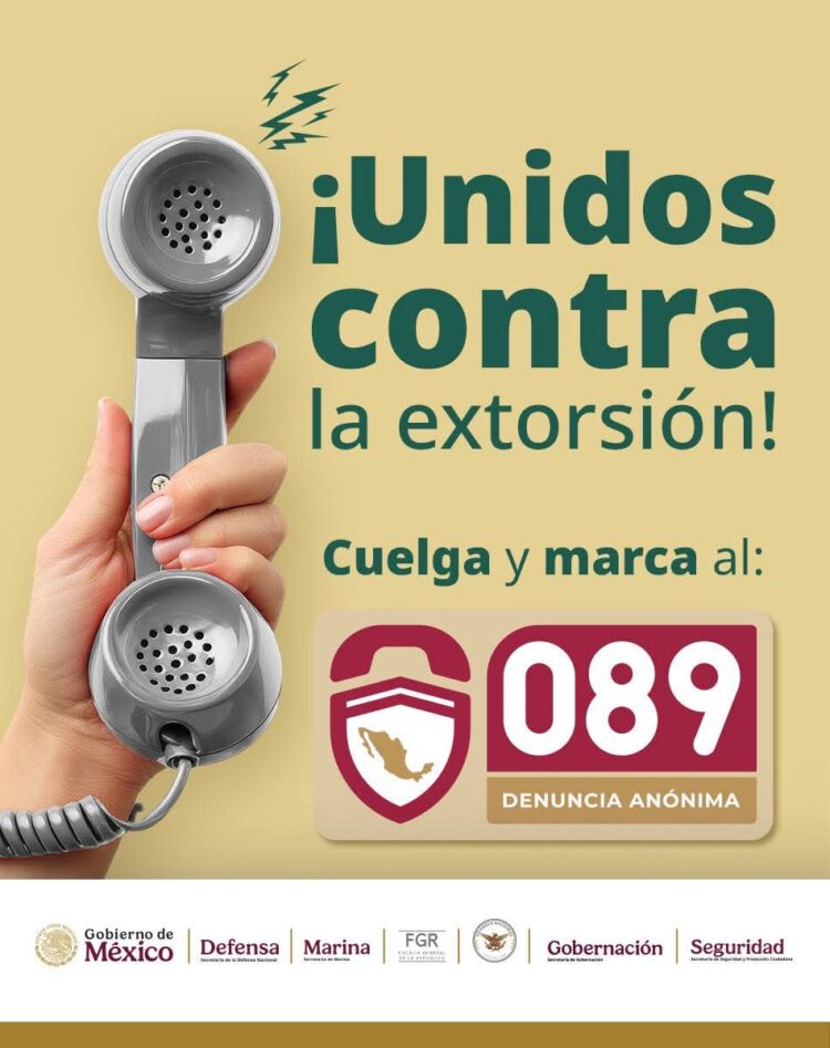 DENUNCIAR AL 089 AYUDA A COMBATIR LA EXTORSIÓN