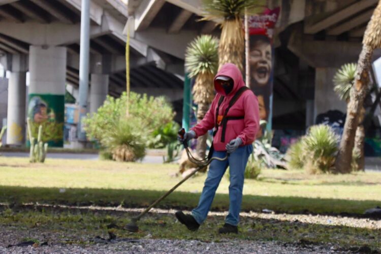 Gobierno de la Capital realiza limpieza integral en la Glorieta Juárez