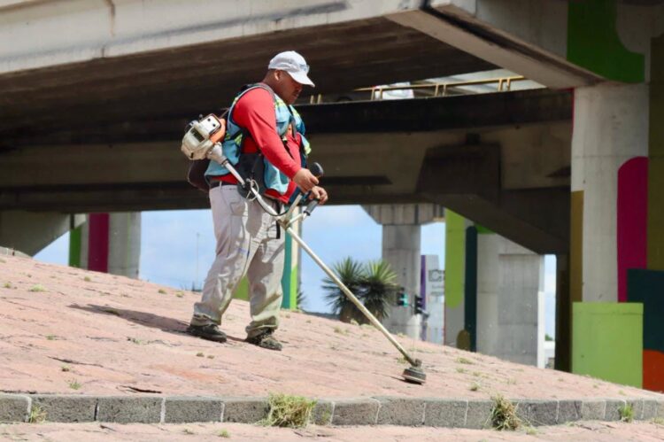 Gobierno de la Capital realiza limpieza integral en la Glorieta Juárez