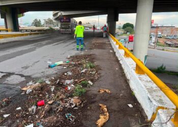 Gobierno de la Capital interviene la parte superior de Distribuidor Juárez con limpieza