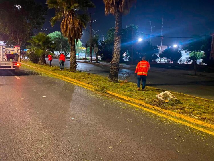 Trabajos diurnos y nocturnos refuerzan la limpieza de principales avenidas de San Luis Capital