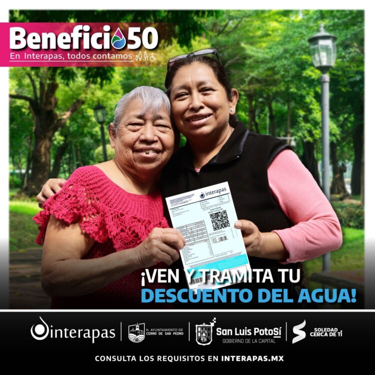 Interapas invita a renovar “Beneficio 50” para el pago de agua