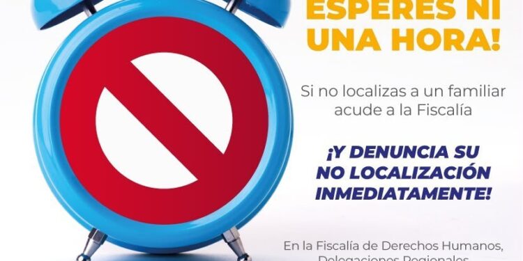 *ANTE LA NO LOCALIZACIÓN DE UNA PERSONA, LA FISCALÍA POTOSINA EXHORTA A PRESENTAR LA DENUNCIA SIN ESPERAR 24, 48 O 72 HORAS*