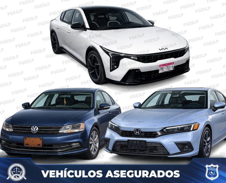 FISCALÍA DE SLP ASEGURA VEHÍCULOS DURANTE OPERATIVO EN LA FENAPO; SUMAN 25 RECUPERADOS