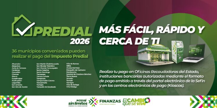 36 MUNICIPIOS AMPLÍAN OPCIONES PARA EL PAGO DEL PREDIAL CON APOYO ESTATAL