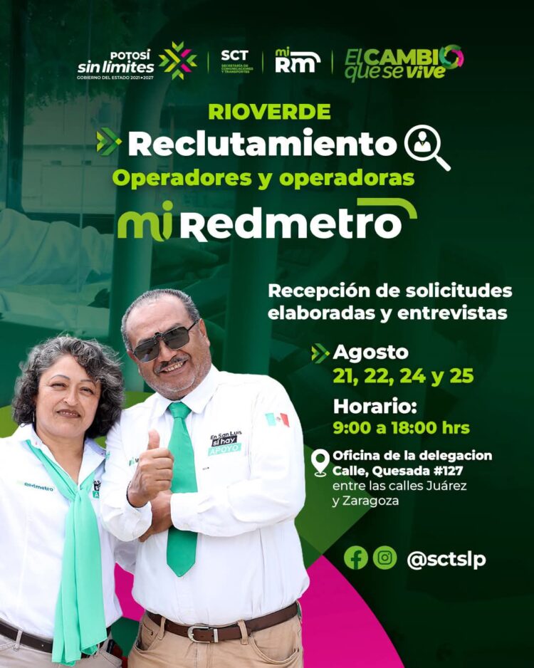 REDMETRO ABRE RECLUTAMIENTO DE OPERADORES PARA NUEVA RUTA EN RIOVERDE
