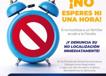 *FISCALÍA POTOSINA EXHORTA A DENUNCIAR DE INMEDIATO LA NO LOCALIZACIÓN DE UNA PERSONA*
