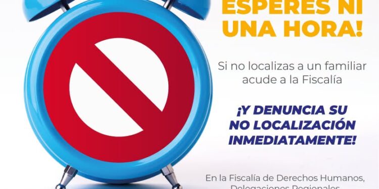 *FISCALÍA POTOSINA EXHORTA A DENUNCIAR DE INMEDIATO LA NO LOCALIZACIÓN DE UNA PERSONA*