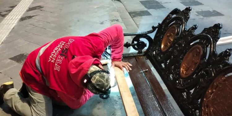 Gobierno Municipal mantiene de noche el trabajo para mejorar la imagen urbana de San Luis Capital