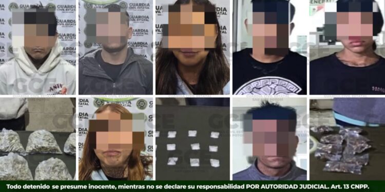 CON OPERATIVOS DE LA GUARDIA CIVIL ESTATAL SE DETIENEN A SIETE PERSONAS