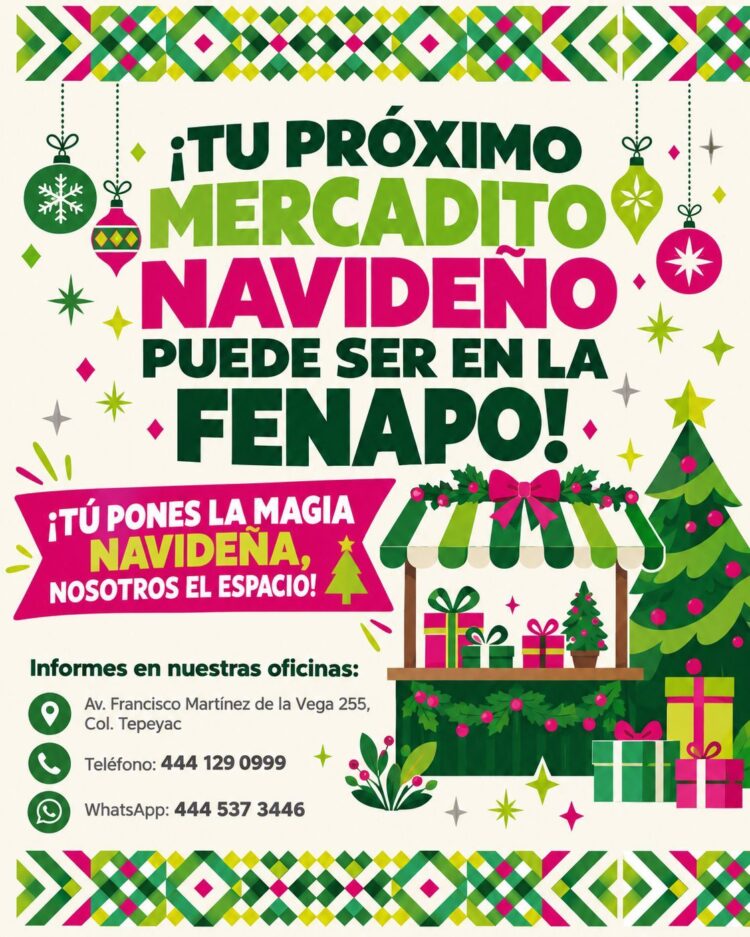 FENAPO OFRECE ESPACIOS PARA MERCADITOS NAVIDEÑOS 2026