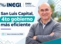 San Luis Capital, cuarto lugar nacional en percepción de eficacia gubernamental: Inegi