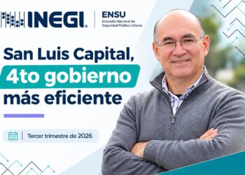San Luis Capital, cuarto lugar nacional en percepción de eficacia gubernamental: Inegi